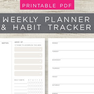 Weekly Personal Planner printable, Weekly Planner inserts, Productivity planners, To do list, Weekly goal setting, Personal weekly planner