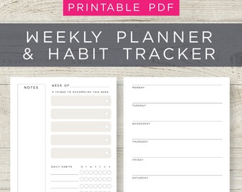 Weekly Personal Planner printable, Weekly Planner inserts, Productivity planners, To do list, Weekly goal setting, Personal weekly planner