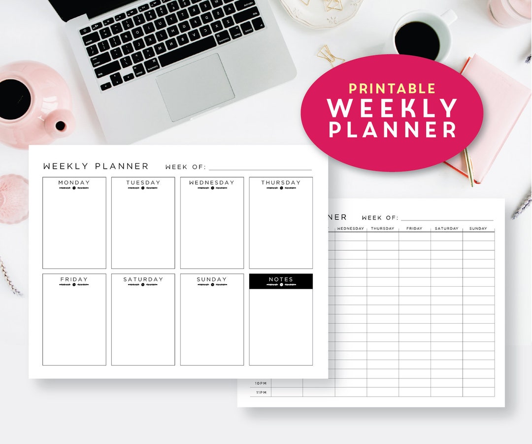 Printable Weekly Planner Sheets, Weekly Personal Planner Kit, Printable ...