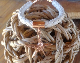 Silber Seestern Armband, Rosévergoldeter Silber Seestern, Sommer Schmuck, Seestern Armband