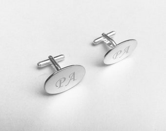 Boutons de manchette de marié Initiales personnalisées - Boutons de manchette de mariage personnalisables gravés en argent sterling 925 | Idées cadeaux de mariage pour les mariés