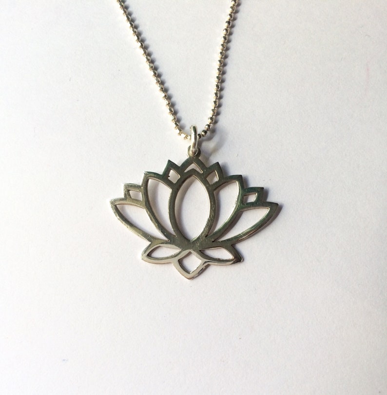 Silver Lotus Flower Necklace Pendant 925 Sterling Silver - Etsy