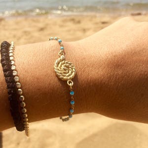 Turquoise bracelet ,silver charm bracelet , goldplated bracelet , spyra bracelet, beaded turquoise, gift for her