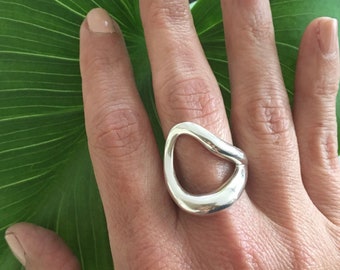 Sterling Silver Ring ,wide band ring, chunky ring , silver ring , gift for her ,silver 925 ,handmade silver ring