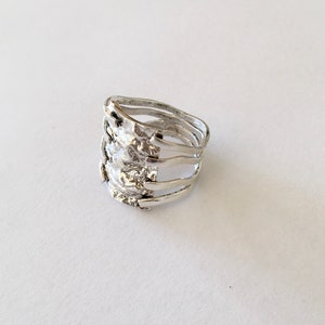 Sterling silver ring , handmade ring,wide ring , sterling silver wide band, reticulation silver 925