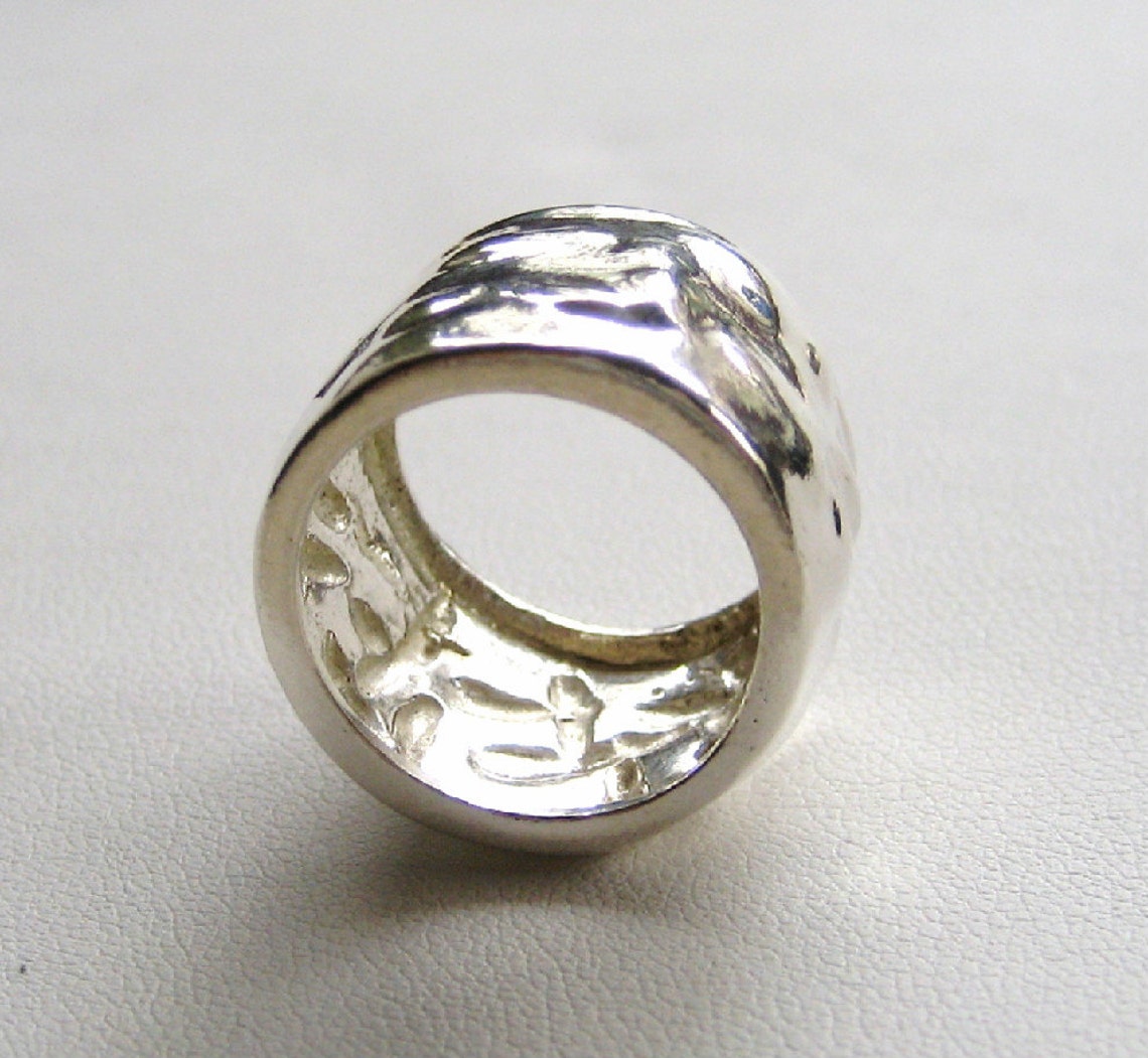 Hammered Silver Ring Handmade Hammered Ring Sterling Silver Etsy