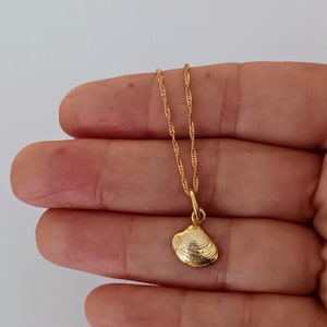 Colar de concha, colar de praia, colar de concha, presente para ela, colar com pingente de concha em prata esterlina, colar de concha de prata, ouro