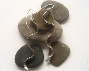 Snake earrings,Sterling silver 925 earrings,Handmade earrings
