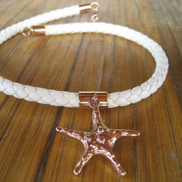 Starfish pendant, Pinkgoldplated silver starfish, Summer jewellery