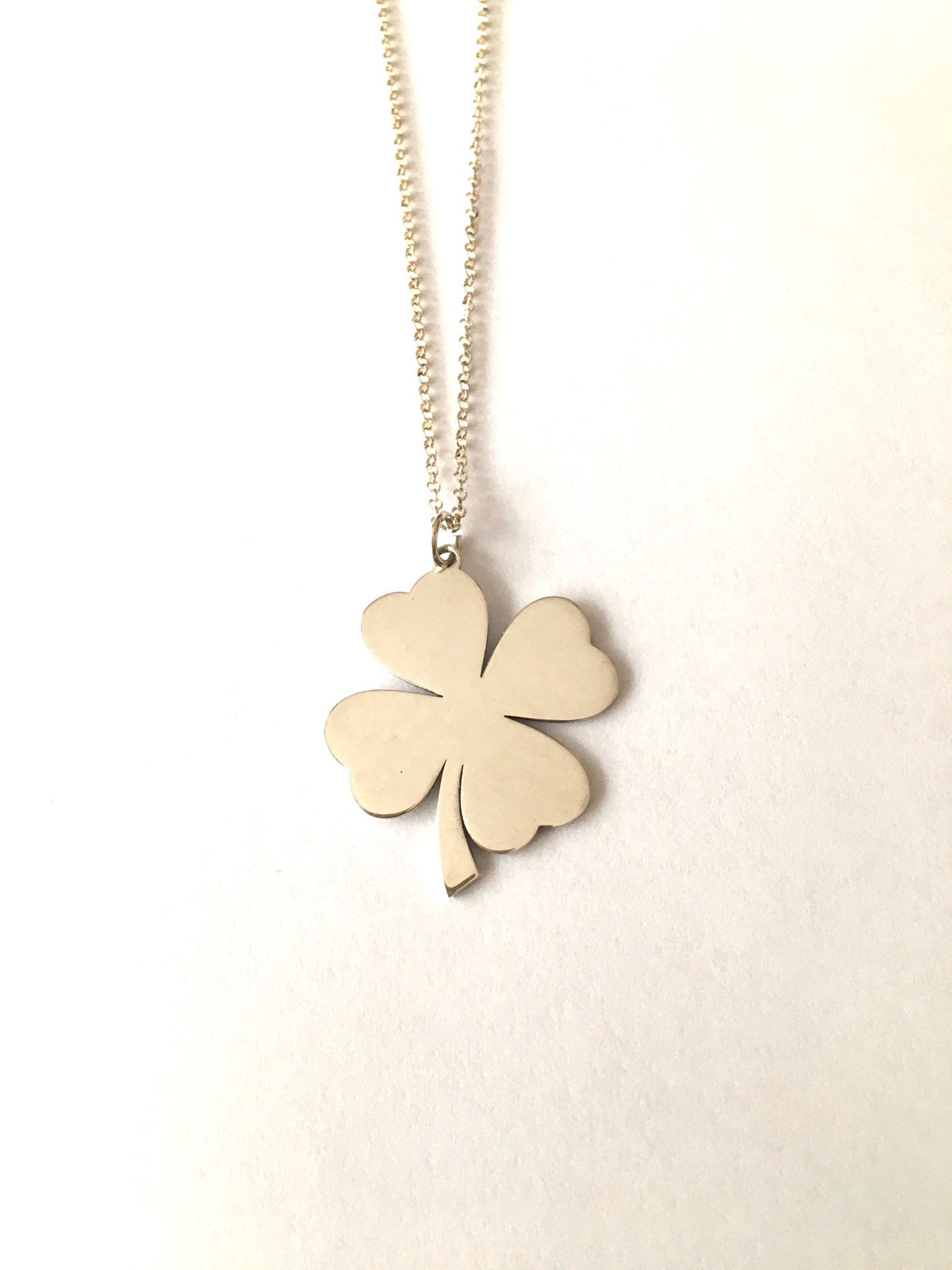 Sterling Silver Four Leaf Clover Necklace / Clover Gift / Good Luck 