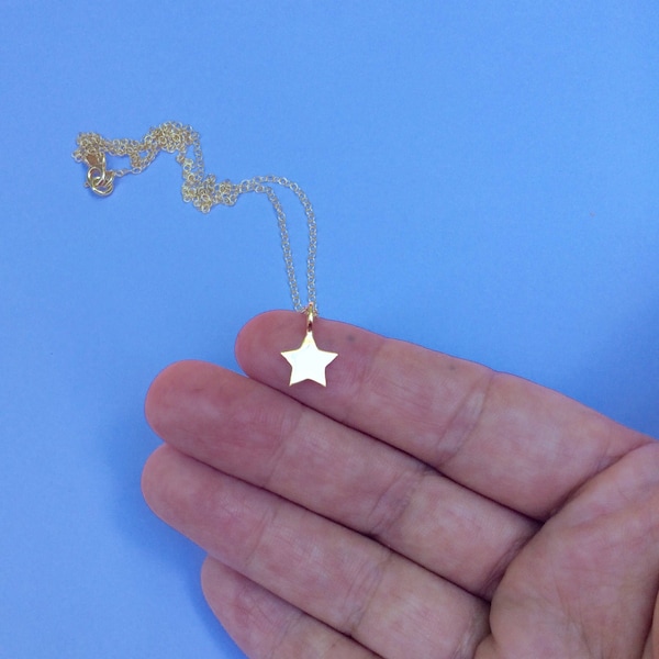 Star pendant ,Gold Star, Silver Star ,18kt goldplated silver pendant,Small Star,Solid pendant