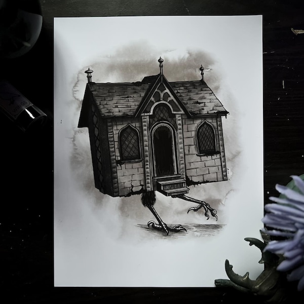 Baba Yaga's House - 8x10 Illustration- Art Print