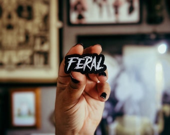 2" inch Feral Metal Font Die-Cut Embroidered Sew-On Patch