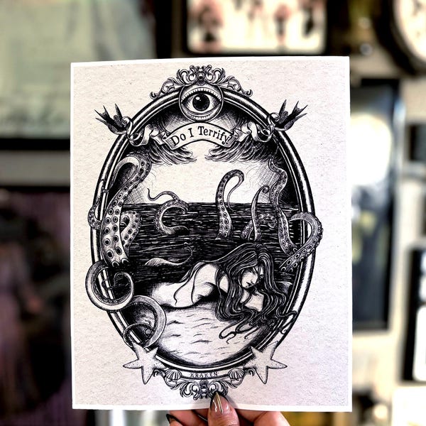 Kraken Vintage F+tM Art |  Illustration | Art Print