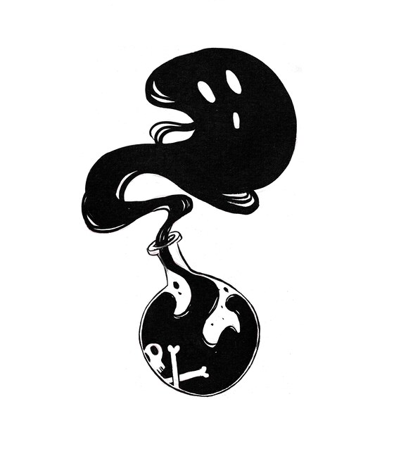 Poison Ink Bottle Inktober Illustration Art Print Etsy Full modeled, even the inner parts. etsy