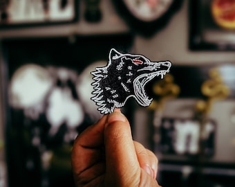 2.5" inch Hellhound Black Dog Die-Cut Embroidered Sew-On Patch