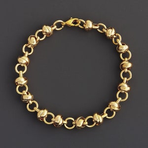 14K Gold Filled Chunky Link Bracelet, Thick Chain Bracelet, Gold Stacking Bracelet, Gold Statement Bracelet, Gold Layering Bracelet