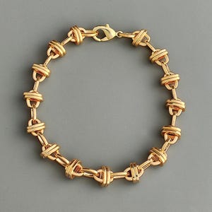 18K Gold Chunky Thick Chain Bracelet, Gold Statement Bracelet, Gold Stacking Bracelet, Large Link Chain Bracelet