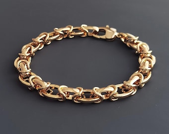 Großes Gliederkettenarmband, Gold Statement Armband, Gold Armband, Gliederarmband, Gold Armband, Gliederarmband, Gold Armband