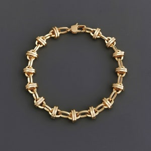 14K Gold Filled Chunky Thick Chain Bracelet, Gold Statement Bracelet, Gold Stacking Bracelet, Large Link Chain Bracelet