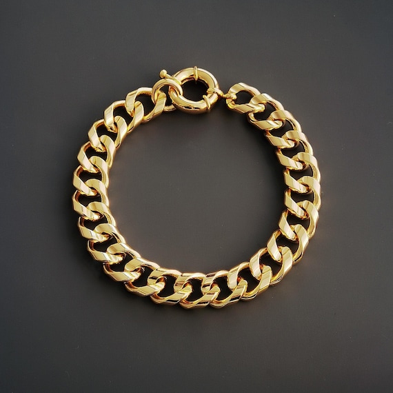 Chunky 14K Gold Cuban Link Bracelet: 11mm Bold Chain - Etsy