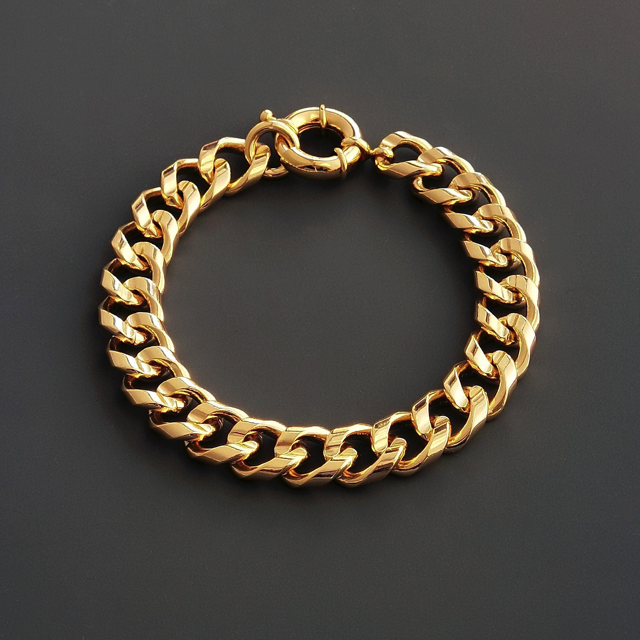 Echt 10K Miami Cuban Gelb Hohl Gold Armband Strand Fußkettchen Für Männer Und Frauen 10 Karat Gold - Schweiz