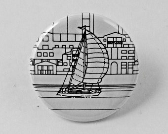 Sailing - Sailboat - 1.25" button