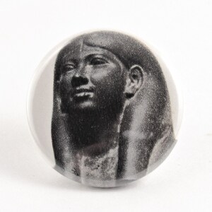 Egyptian Stone Sculpture Button - 1.25&quot; button - Pin-Back Button