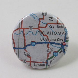 Oklahoma City, Oklahoma - Map Pin - 1.25&quot; button