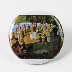 A Sunday Afternoon on the Island of La Grande Jatte by Georges Seurat- 1.25&quot; Pin-back Button