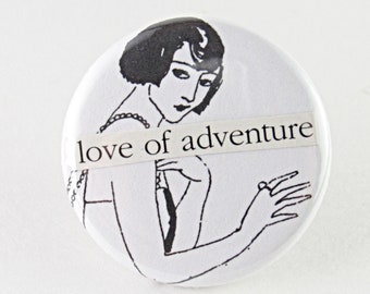 Love of Adventure - Vintage Woman - 1.25" Pin