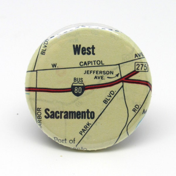 West Sacramento, California - Map Pin - 1.25" button