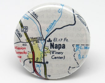 Napa, California - Map Pin - 1.25" button