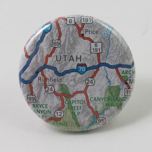 Utah - Map Pin - 1.25&quot; button