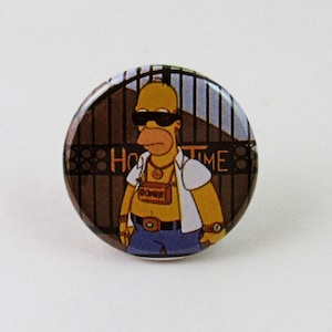 May include: A yellow cartoon character wearing sunglasses and a white shirt with the text "Homer" on a brown and white background with the text "Ho! Time"