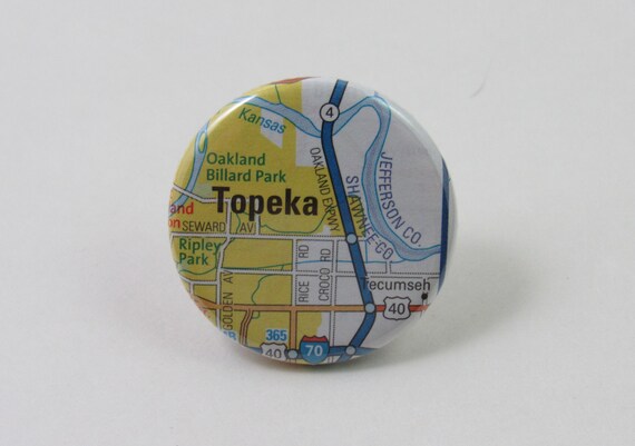 Topeka Kansas Map Pin 1.25 Button - Etsy