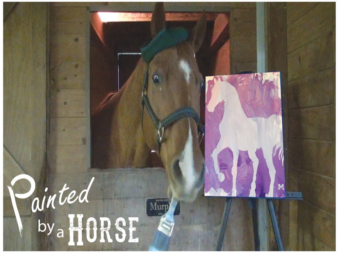 Horse Art Painting Painted by an Actual Horse Etsy