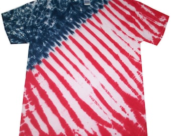 USA  Tie dye t shirt, hand crafted in the U.K