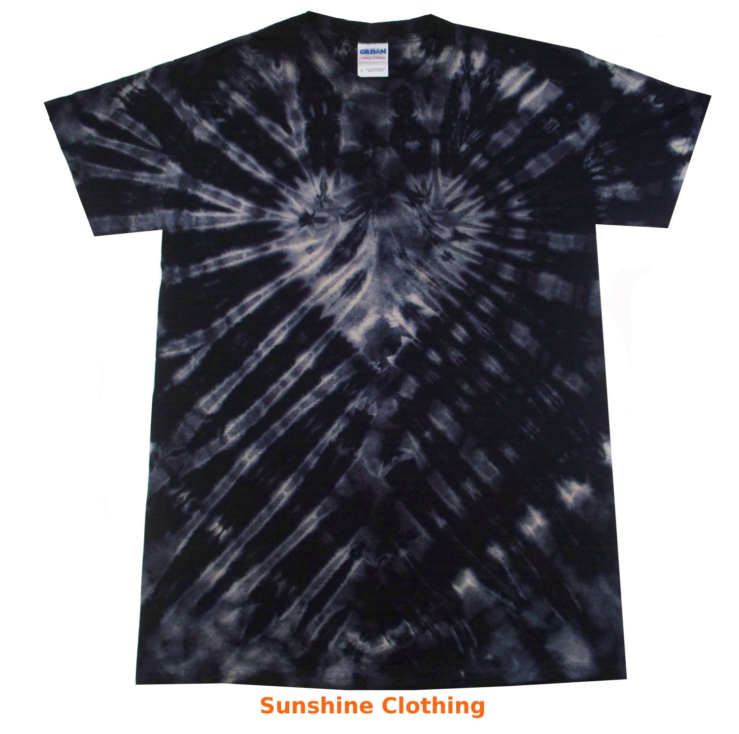 Green and Black Scrunch tie dye t shirt, hand dyed in the U.K