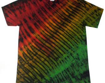 Rasta Wave tie dye t shirt, hand crafted in the U.K