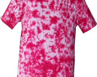 Pink Scrunch tie dye t shirt, hand crafted in the U.K