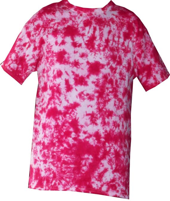 Pink Scrunch tie dye t shirt, hand crafted in the U.K