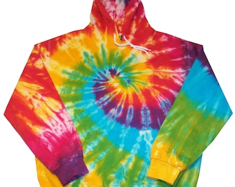 Tie Dye Hooded Sweat Shirt Rainbow
