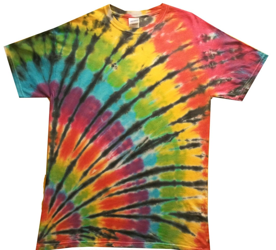 Corner Rainbow Tie Dye T Shirt Hand Dyed in the U.K - Etsy