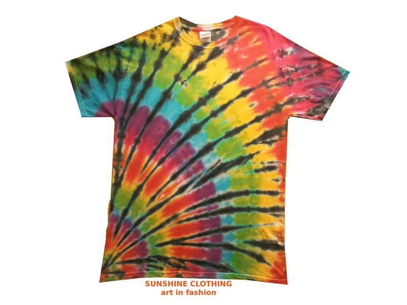 T Shirt Tie Dye C.N.D Peace multi colour hand crafted in the UK All Sizes