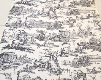 Vintage Pastoral Toile de Jouy–style curtain fabric, designed and Printed by Keytorn