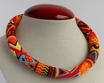 African jewelry Ethnic african beaded necklace for women boho jewelry gift for women african beads women's african beaded necklace
