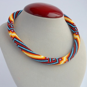 Native america indian jewelry Necklace for women Crochet Beaded necklace Tribal Necklace Necklace Beaded jewelry set gift