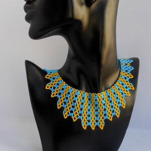 Ruth Bader Ginsburg collar in Ukrainian national colors , symbol of the struggle for freedom  , Ukrainian Beaded jewelry, Ukrainе necklace