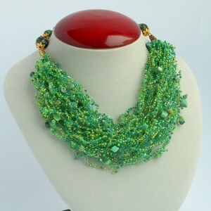 Air necklace Green necklace Bridesmaid necklace Jewelry necklace Beaded necklace  Festive necklace jewelry gift Elegant necklace handmade